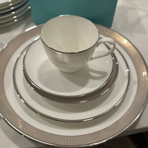 Tiffany & Co Palladium and Palladium Band Place Setting